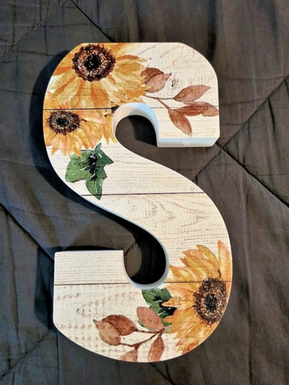 Sunflower Floral Letter S Wall Decor